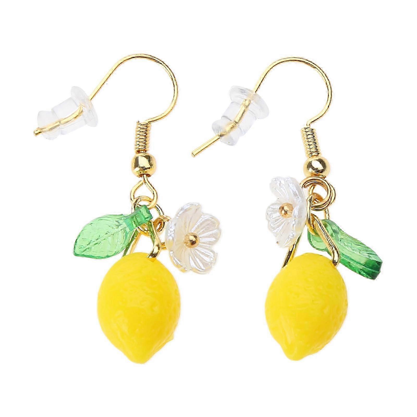 Einfache Zitrusfrüchte Anhänger Ohrzubehör Moderne baumelnde Ringe Haken Schmuck Modische Zitrone für Frauen