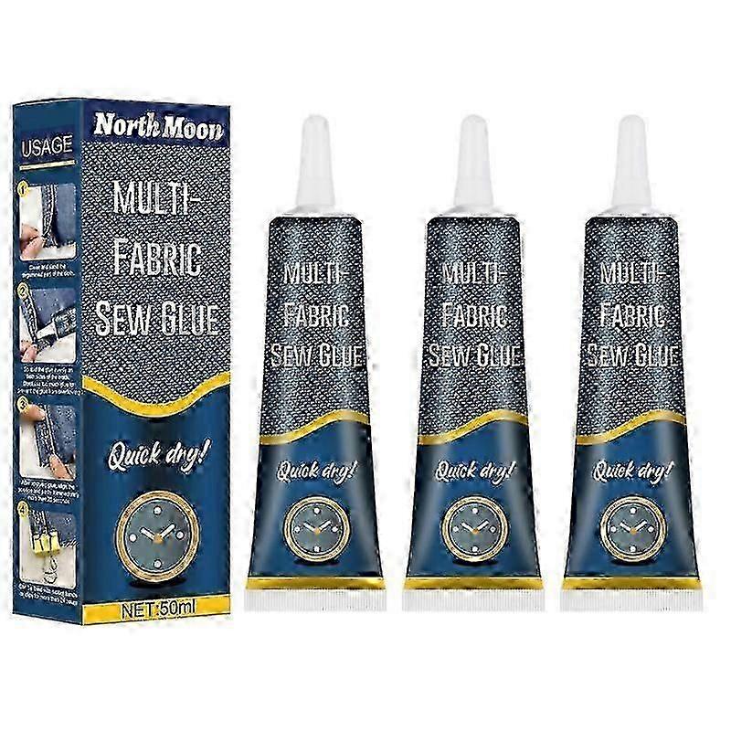 3Pcs 50ml Multi Fabric Sew Glue Fast Dry Fusion Permanent Cloth Sewing Adhesive Tools