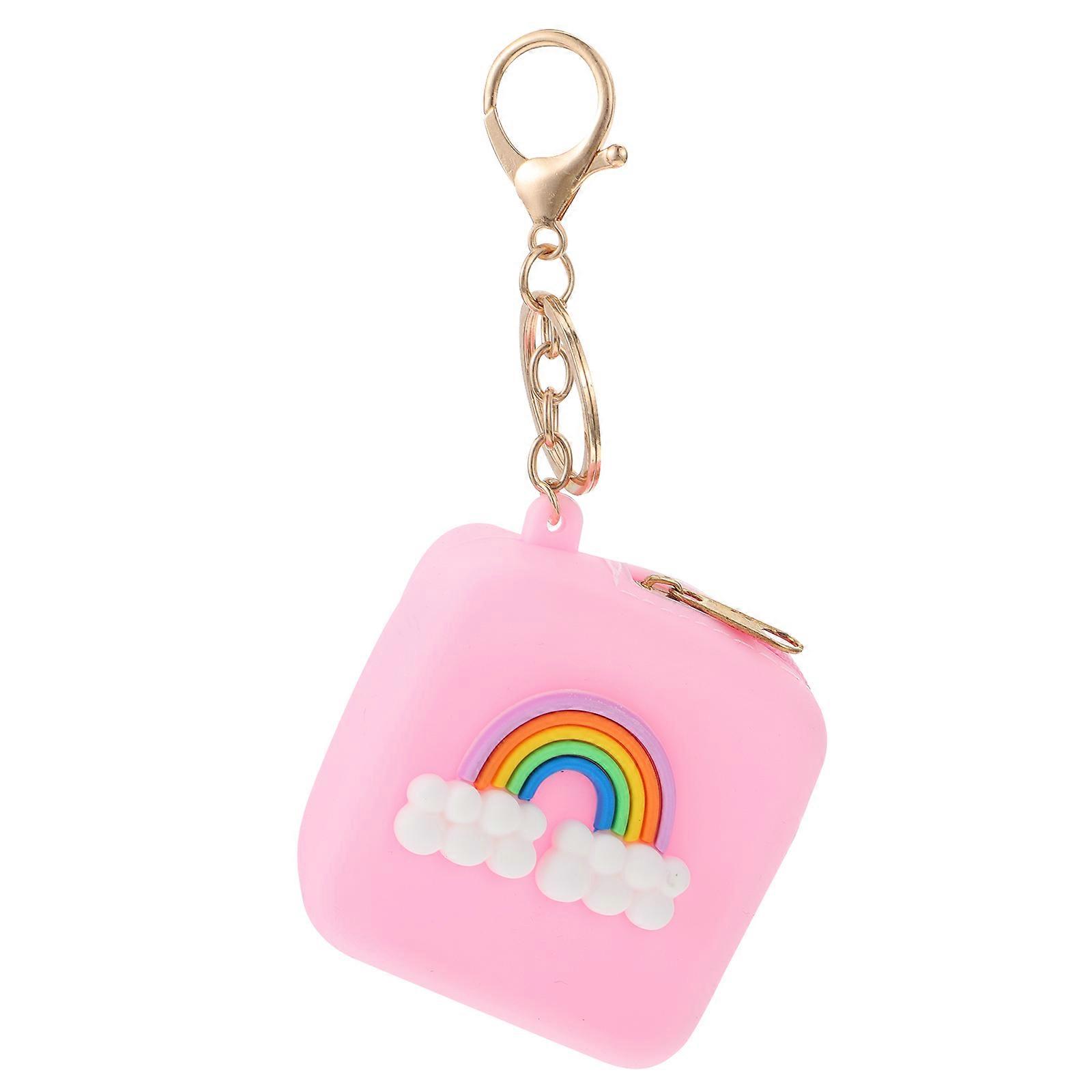 Keyring Silicone Earphone Protector Storage Case for Daily Use Pink Durable 2Pcs