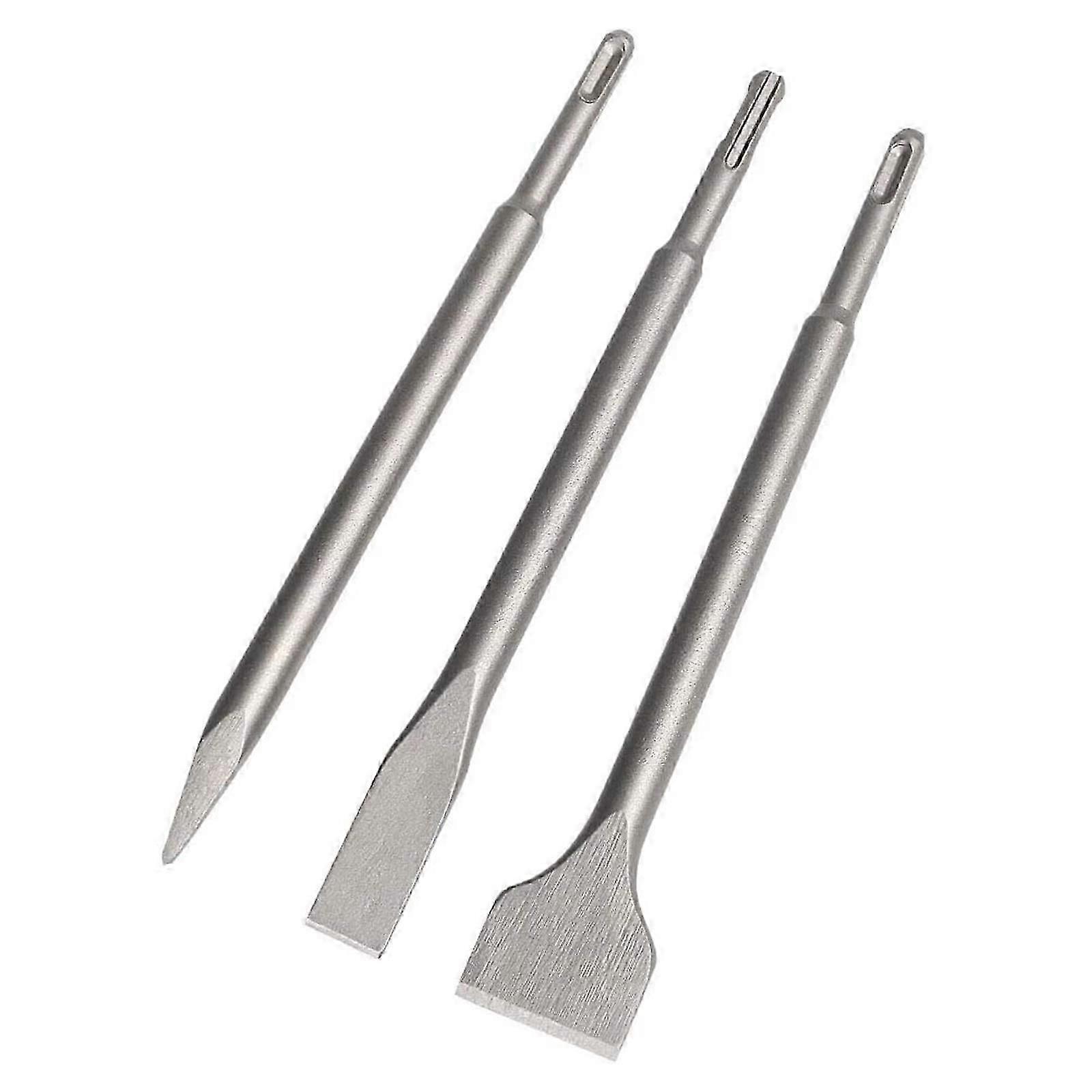 SDS Chisels, Set 3 (22-25CM Chisel, Narrow Chisel, Pointer) for Light Drills and Impact Hammers Standard Work in Concrete/Building Block