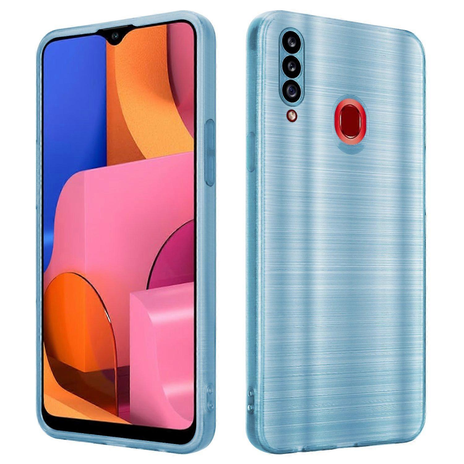 Samsung Galaxy A20s Protective Case - Brushed Design with Camera Protector