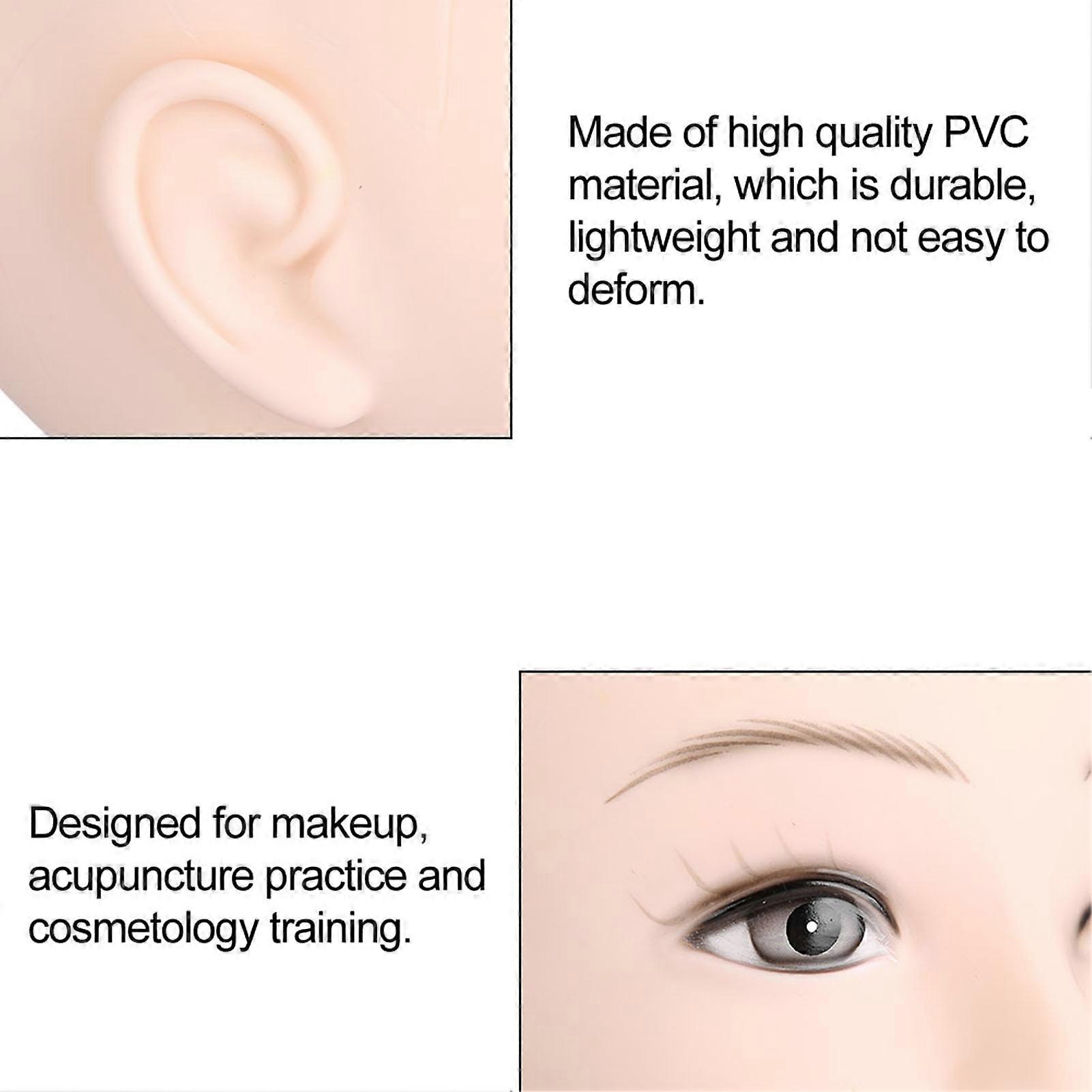 Soft PVC Mannequin Head 27cm for Makeup, Wig Display, Training