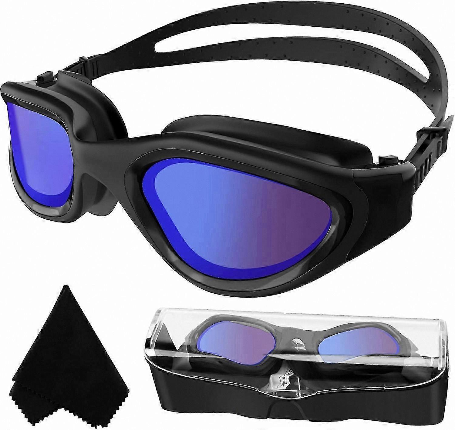 Swimming Goggles for Adults with Polarized Lenses - UV Protection, Anti-Fog, Clear Vision, Adjustable Fit for Open Water Use