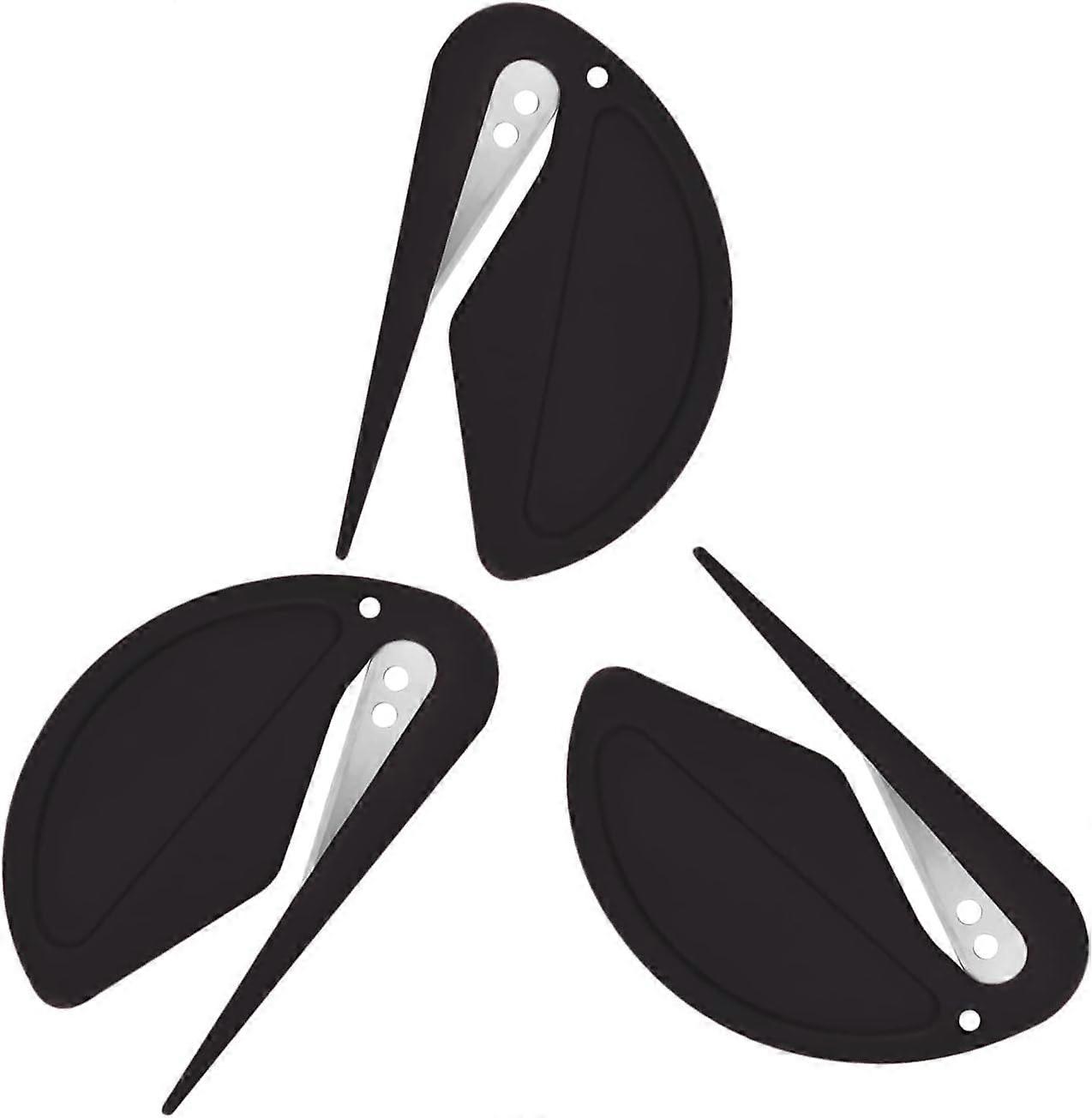 3 Pieces Letter Opener, Efficient Plastic Envelope Opener Mail Opener with Sharp Edges Envelope Cutter for Packing Mail and Paper Cutting (Black)