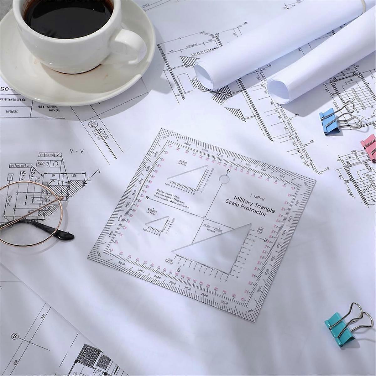 5 Inch Map Protractor Utm/Mgrs Coordinate Scale Map Perfectly Cut Land Navigation Protractor