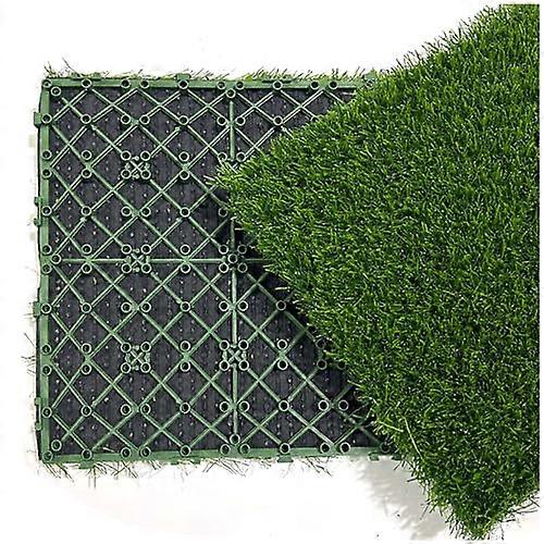 Artificial Grass Turf Tiles 12 x 12 Inch Interlocking Lawn Tiles With Drainage Pack Of 6 DIY Crafts And Decorations