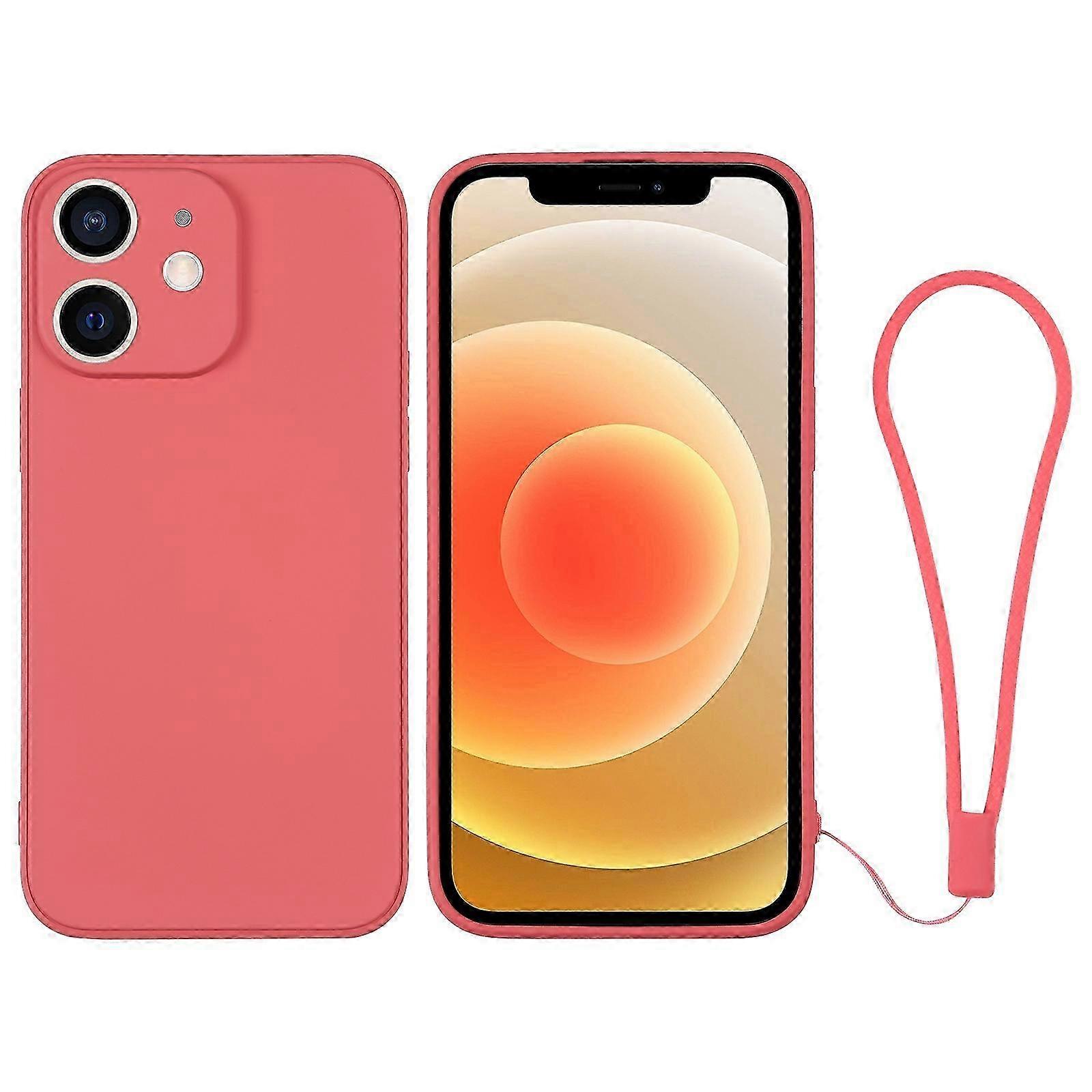 Til iPhone 12 Silikon Telefondeksel med Håndleddsstropp