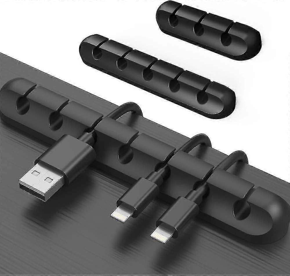 7-slot cable clip set of three, suitable for multiple surfaces with strong adhesion
