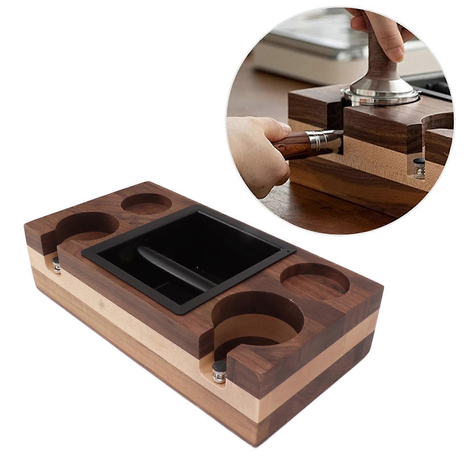 Holz-Spleiß-Kaffee-Knock-Box mit Tamper-Halter, 2367g Hell In Dunkel