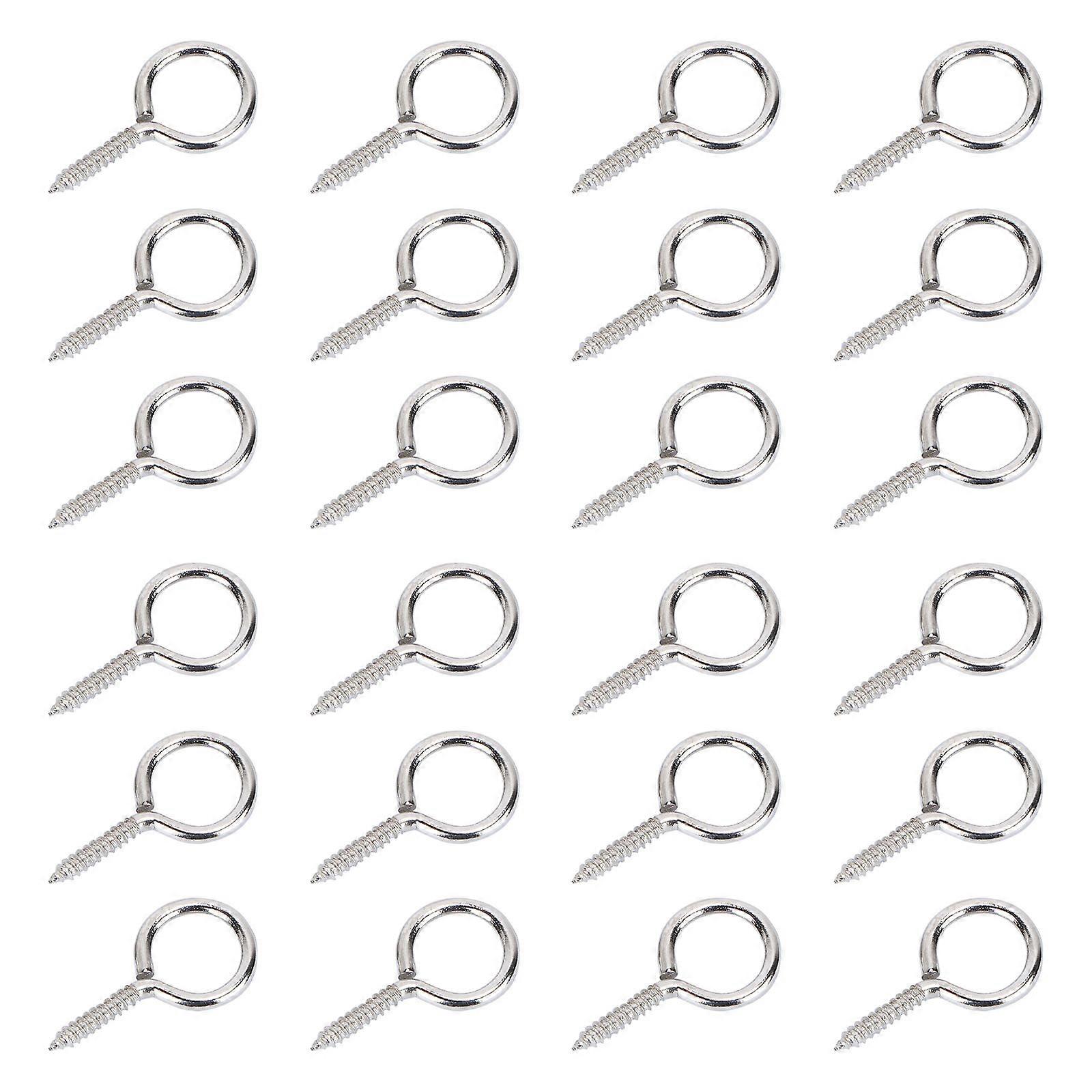 Sheep Eye Screws Self-tapping Hooks for Home Use 36pcs Silver Metal 26mm