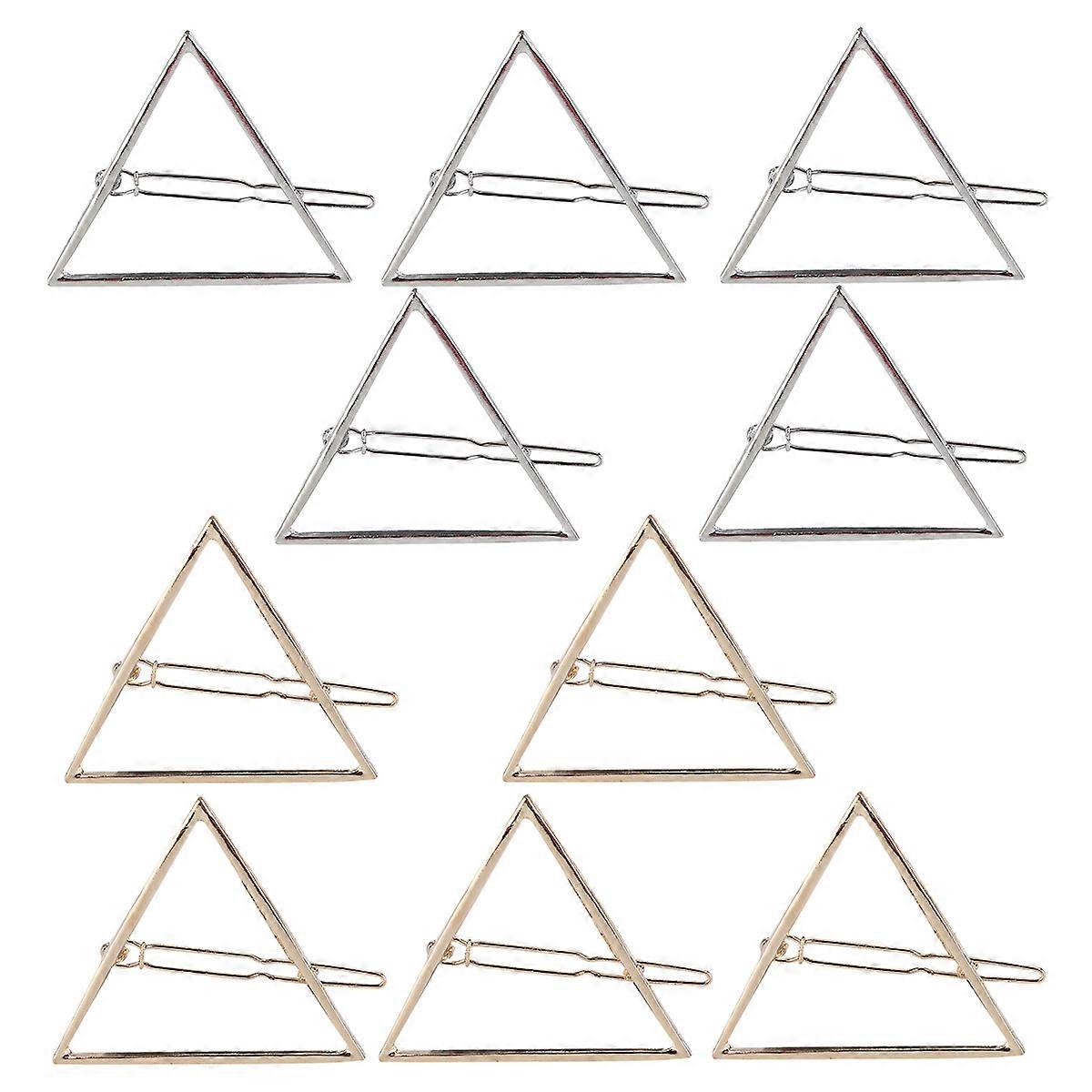 Hollow Triangle Geometric Hairpin Clip for Women Assorted Color Metal Alloy 7 x 2cm