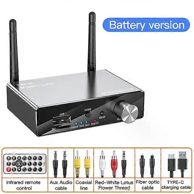 6 IN 1 Digital to Analog Converter Bluetooth 5.3 Receiver Transmitter Optical Coaxial AUX RCA USB TF DAC Wireless Audio Adapter