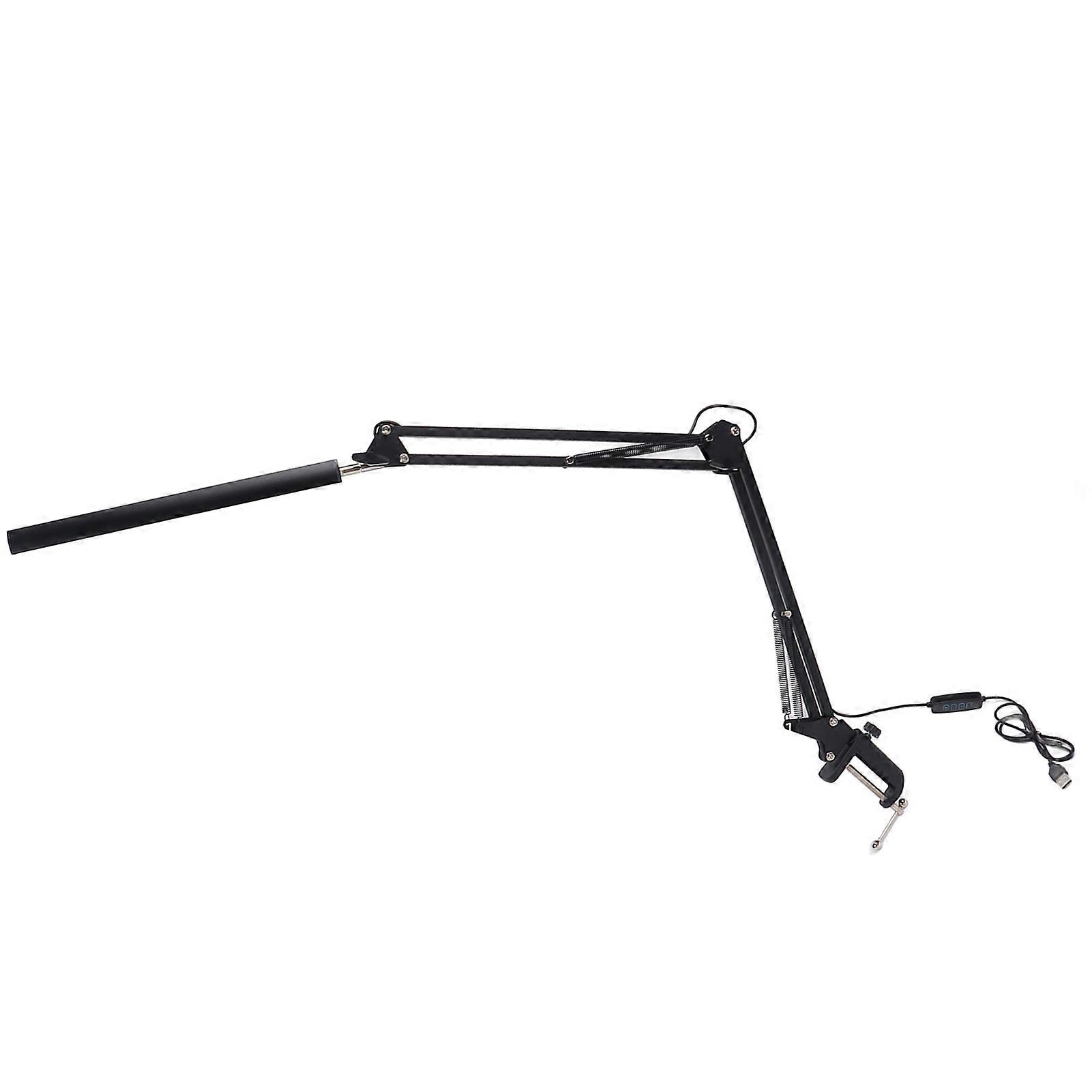 LED Swing Arm Lamp Adjustable Eye Caring Student Reading Desk Lamp with Clamp for Study Office TattooBlack 