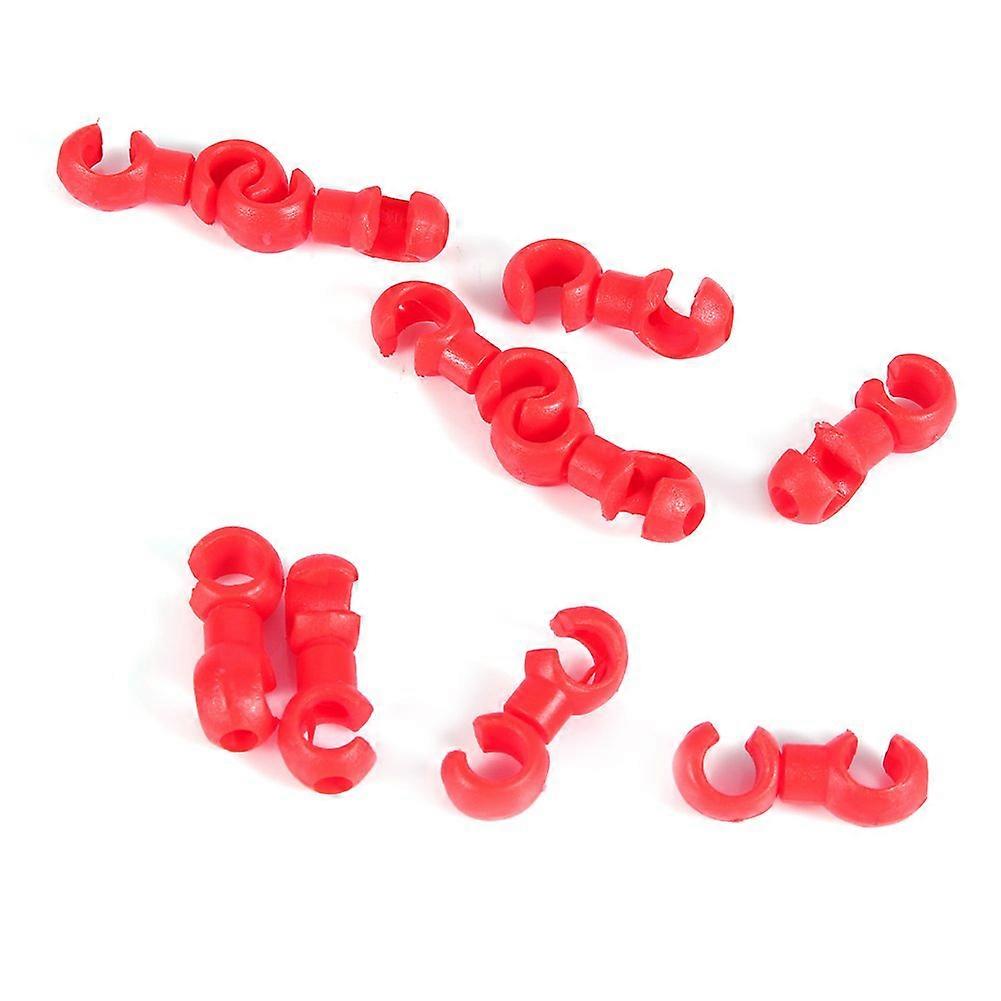 S Style Clips Rotatable S Hook Clips For Bike Brake Cable Clasps Red 10Piece Set