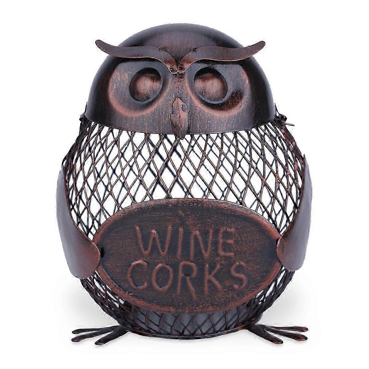 Practical owl container, iron piggy bank, hand-decorated