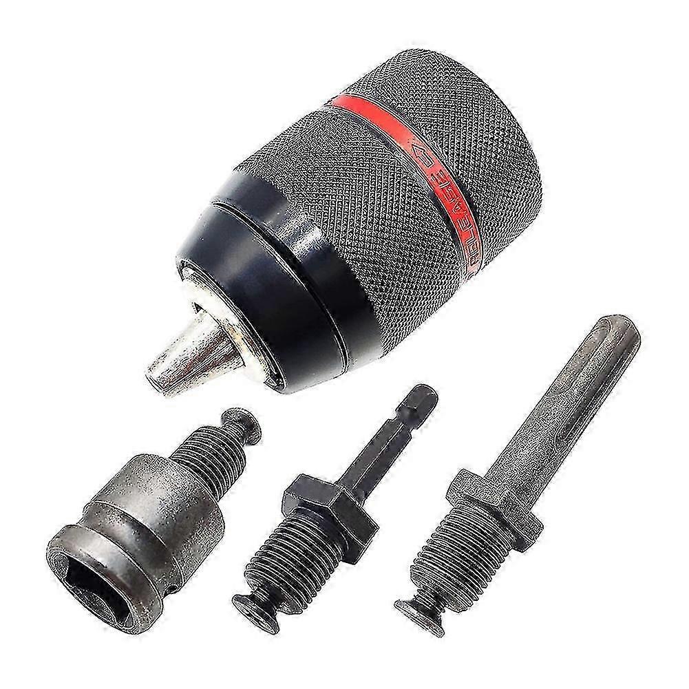 1.5-13mm Keyless Drill Chuck 1/2inch-20unf With Sds-plus 1/4inch Hex 1/2inch Socket Wrench Adapter
