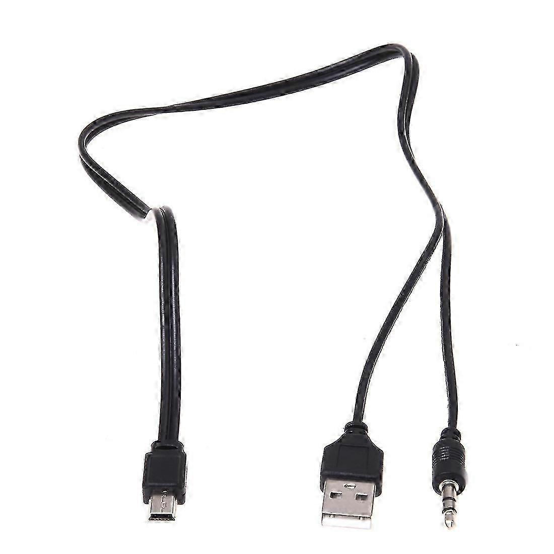 3.5mm Aux USB2.0オスミニ5ピンUSBポータブルスピーカーオーディオケーブルTY