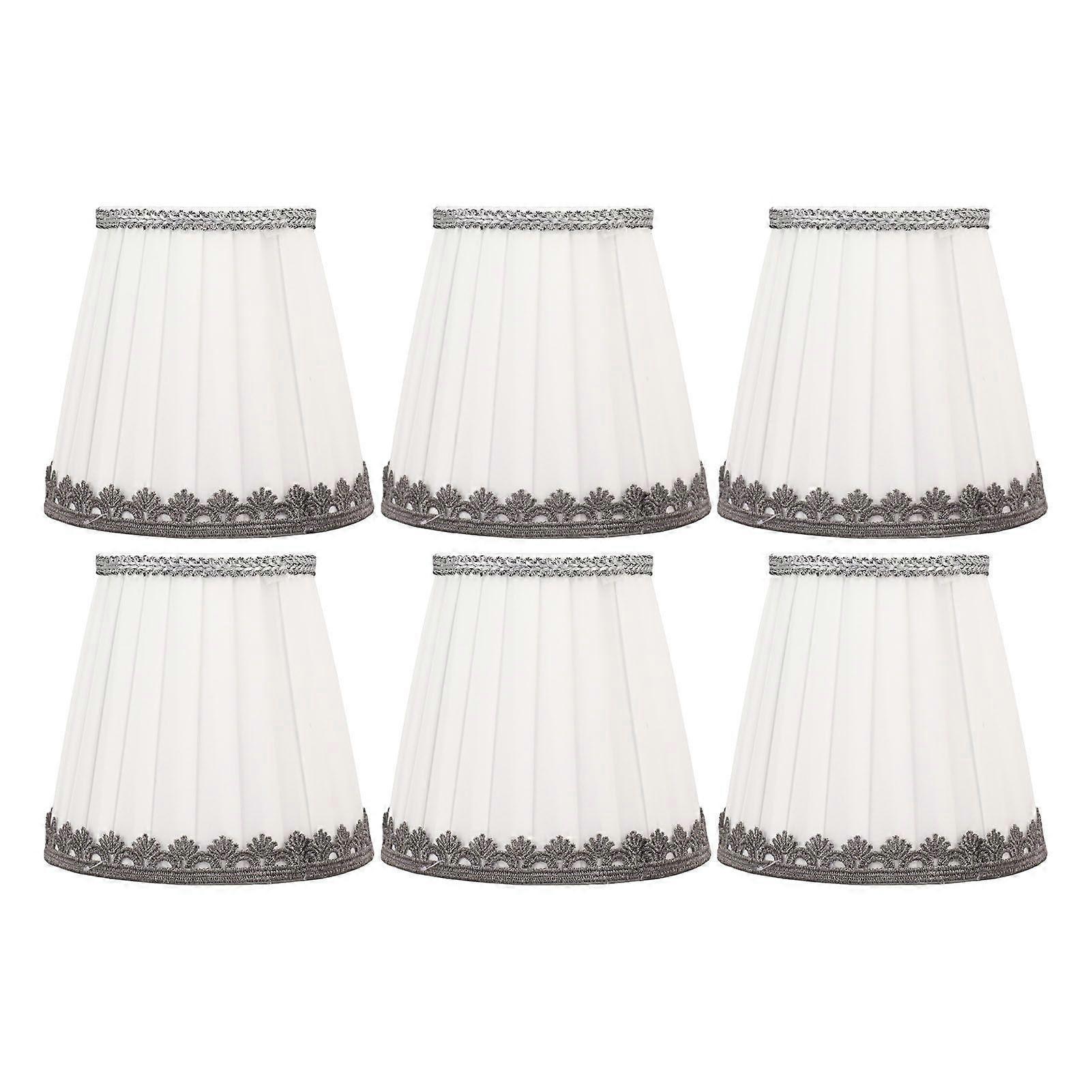 6 Pcs Small Lamp Shade Clip On Type Fabric Lampshade Modern Simple E14 Candle Bulb Lamp Cover
