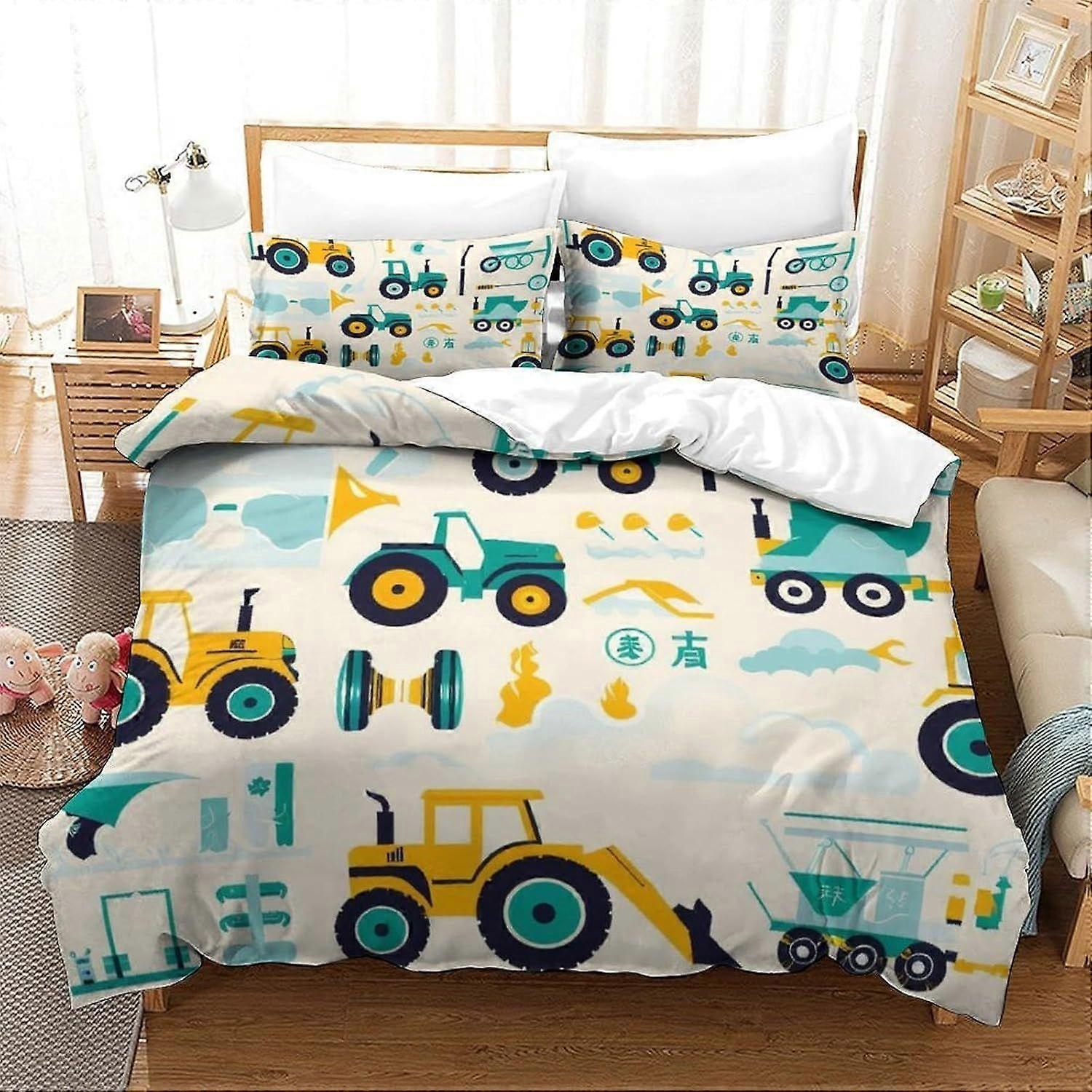 Cartoon 3D Three-dimensional Digital Print Duvet Cover Bedding, 3 Piece Set Piece Quilt Cover Piece Matching Pillowcase with Zipper Closure Soft Micro