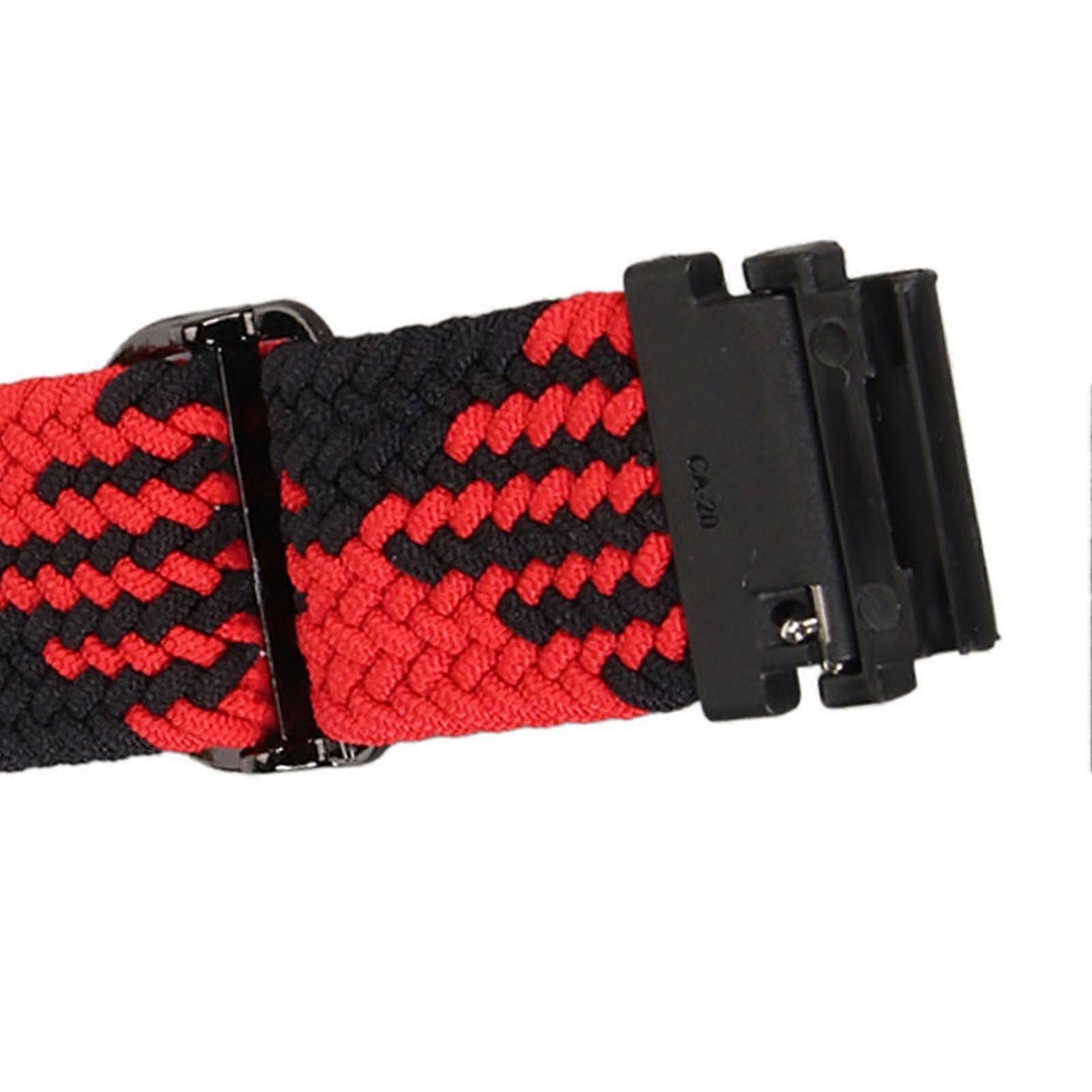 Nylon Watchband Adjustable Replacement Band Sport Breathable Strap for Fenix 7S for 6S for 5S Red Black