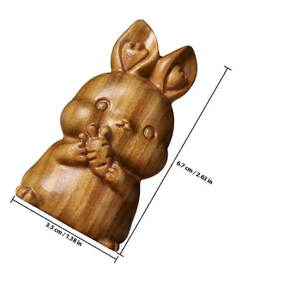 Engrave Design Rabbit Wooden Rabbit Ornament for Decor
