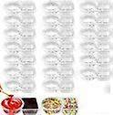 20 Pieces Reusable Snack Containers - 14 x 8.5 x 2.5 cm - with 2 Compartments and Lid - Sn
