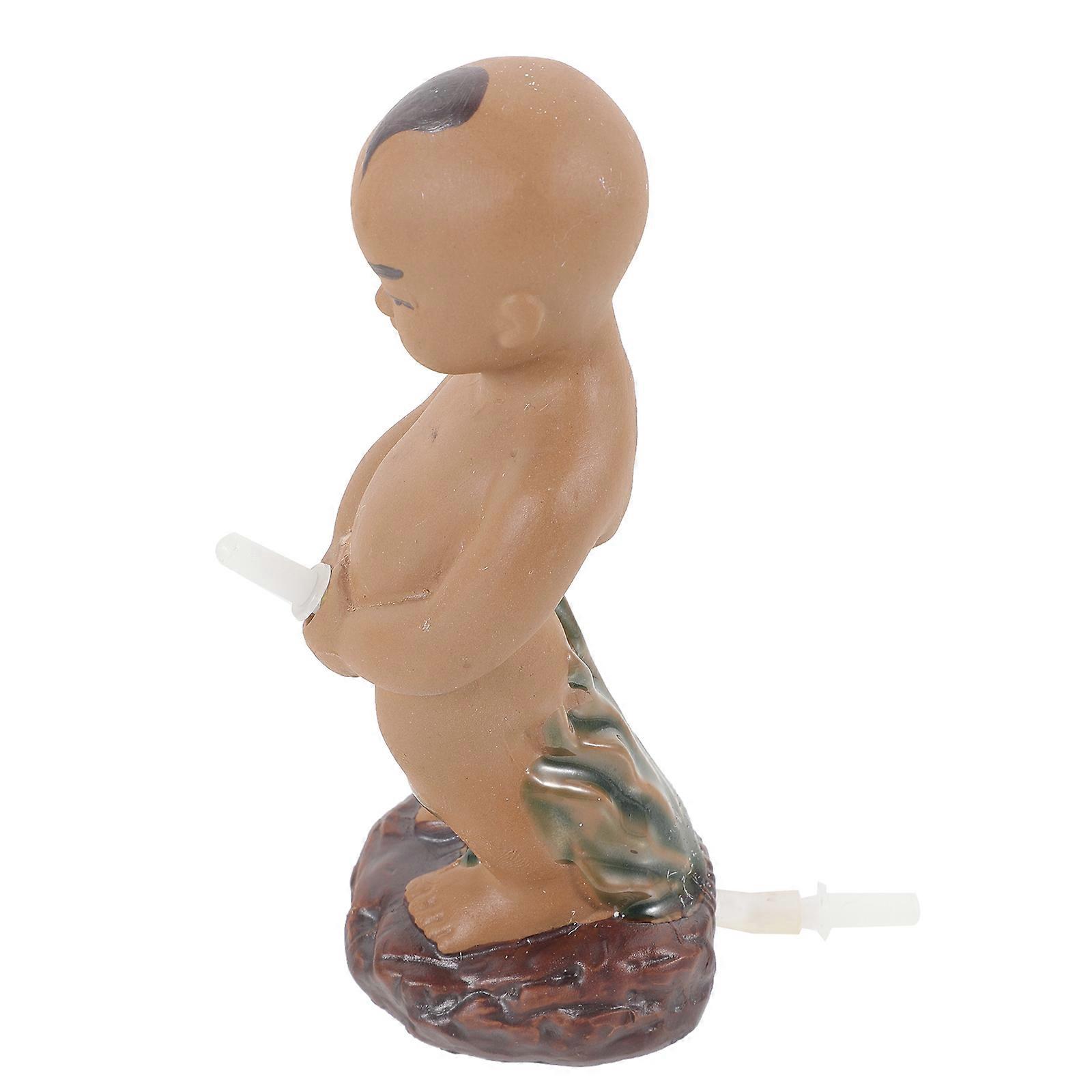 Courtyard Fountain Decor Ceramic Pee Boy for Decoration 1Set Included