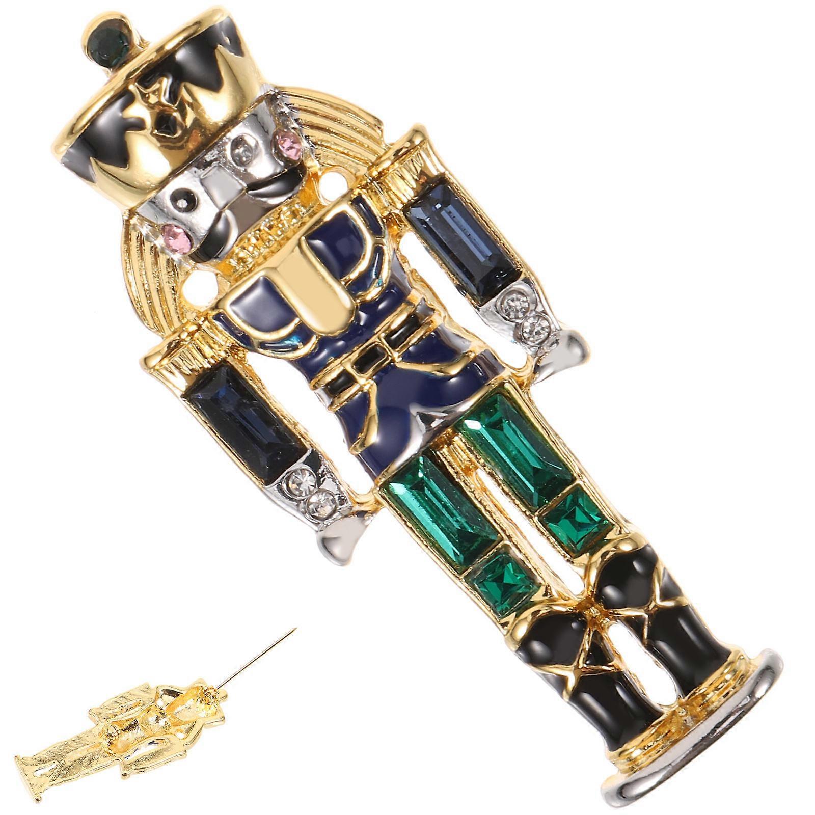 Decorative Nutcracker Soldier Brooch Pin Metal Clothes Pin 4Pcs Set