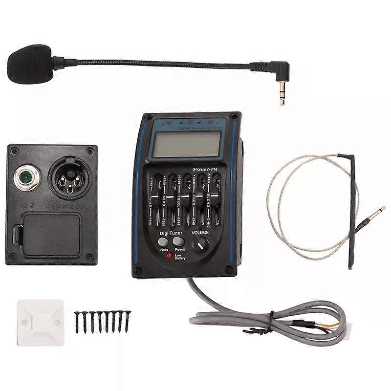 AS98-5 Bands Acoustic Guitar Pickup EQ Preamp LCD Tuner Equalizer With Mic LC-5
