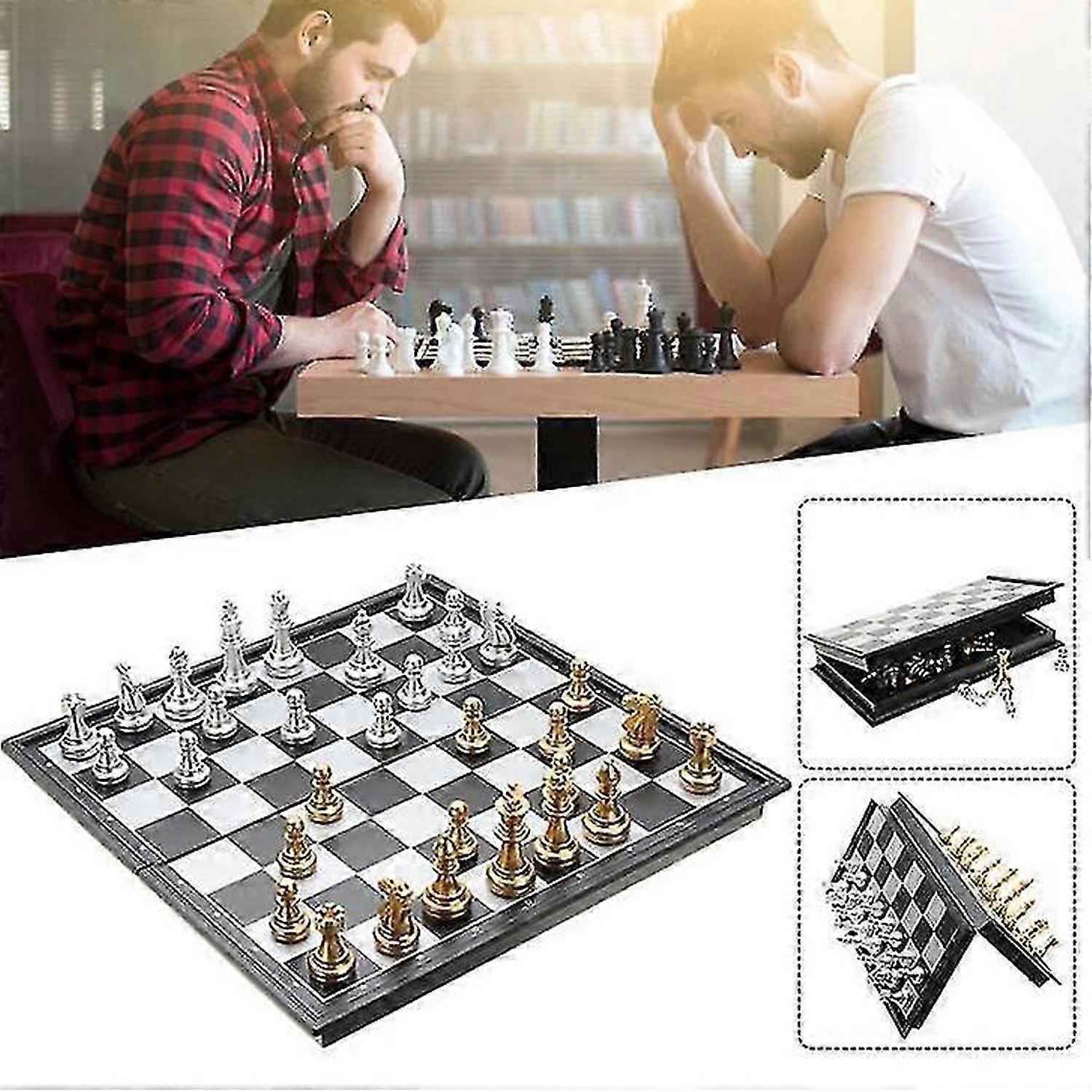 Portable Magnetic Folding Chess Board Chessboard Box Set Travel Kid Game Gift