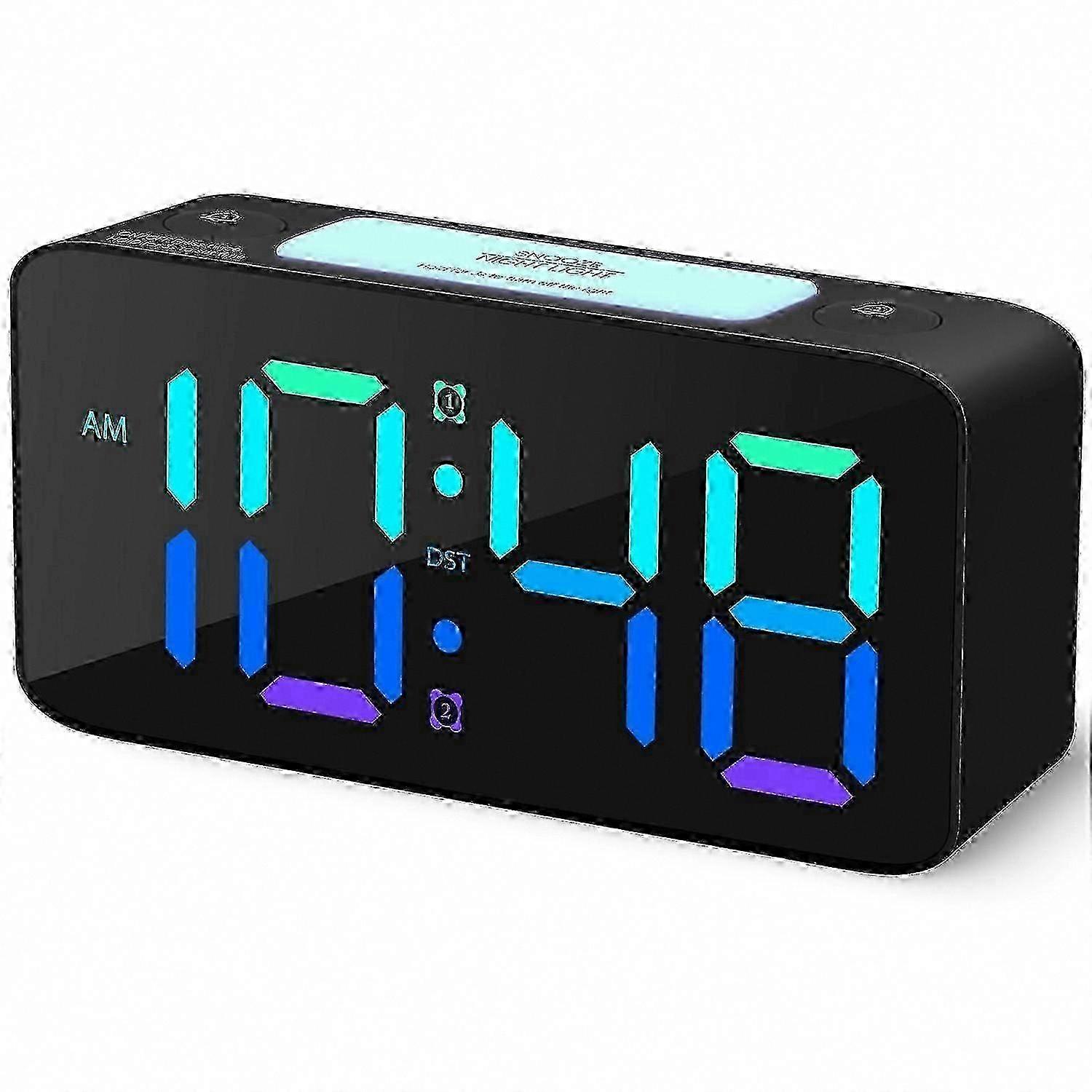 Super Loud Alarm Clock for Heavy Sleepers Adults with 7 Color Night Light Digital Clock
