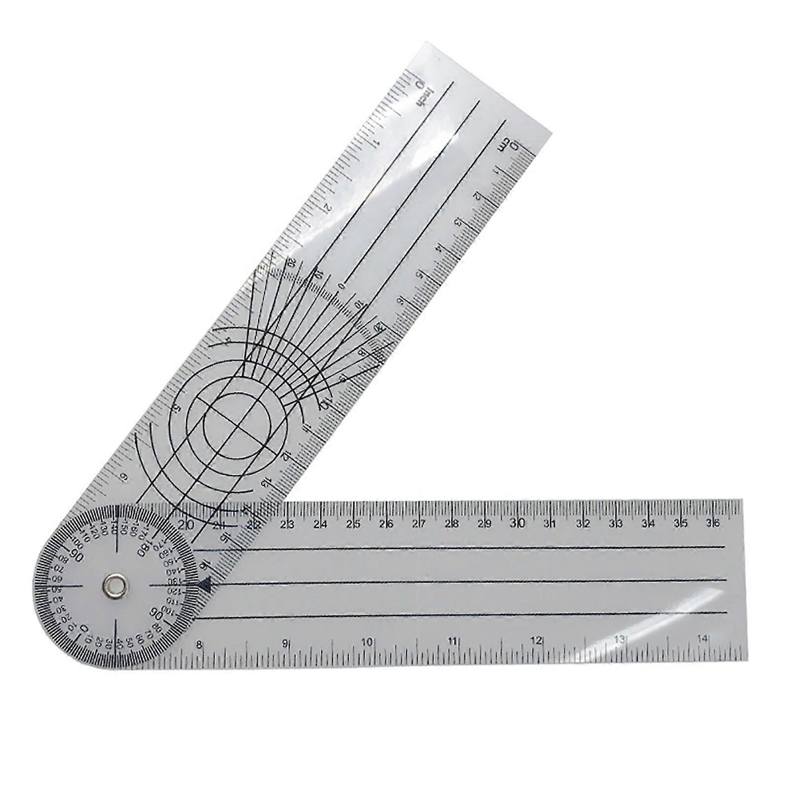 Angle Ruler 360 Degrees Rotatable Flexible Frosted PVC Semi Transparent Clear Angle Finder for Student Office