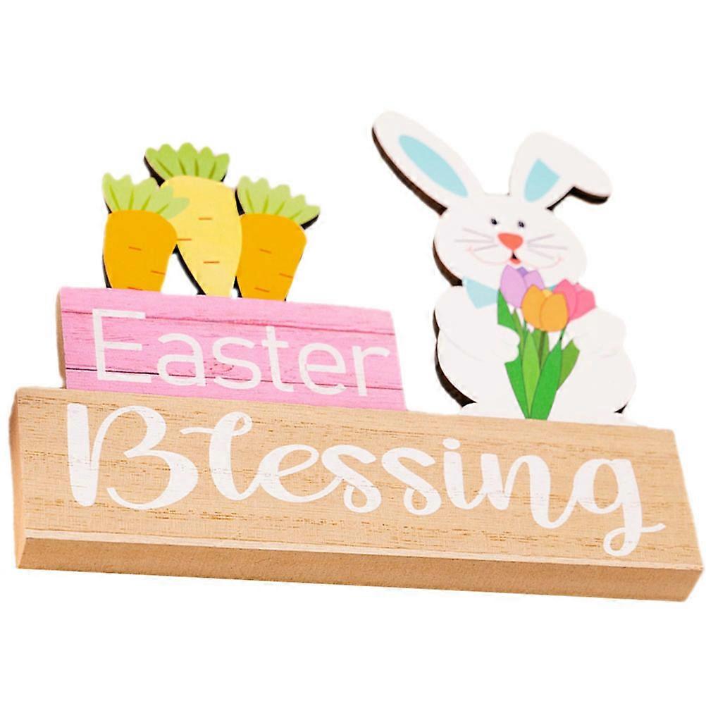 Wooden Easter Table Sign Decoration for Festive Party Table Display