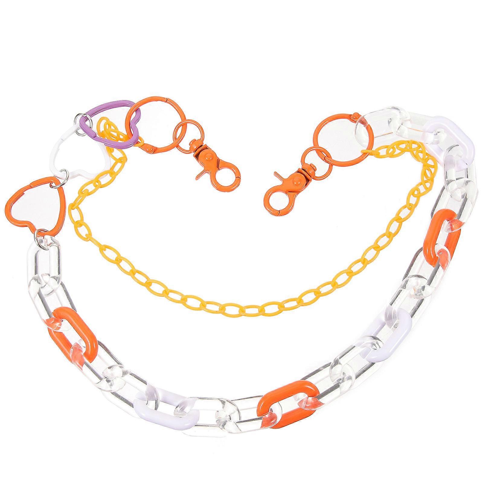 Orange Punk Double Layer Belt Chain for Pants for Decor 3Pcs Women's Accessory