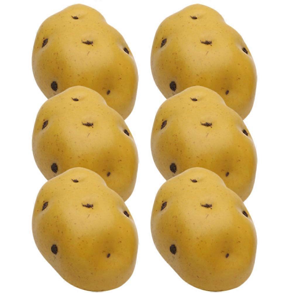 Light Yellow Artificial Potato Models for Home Decor 18Pcs Set