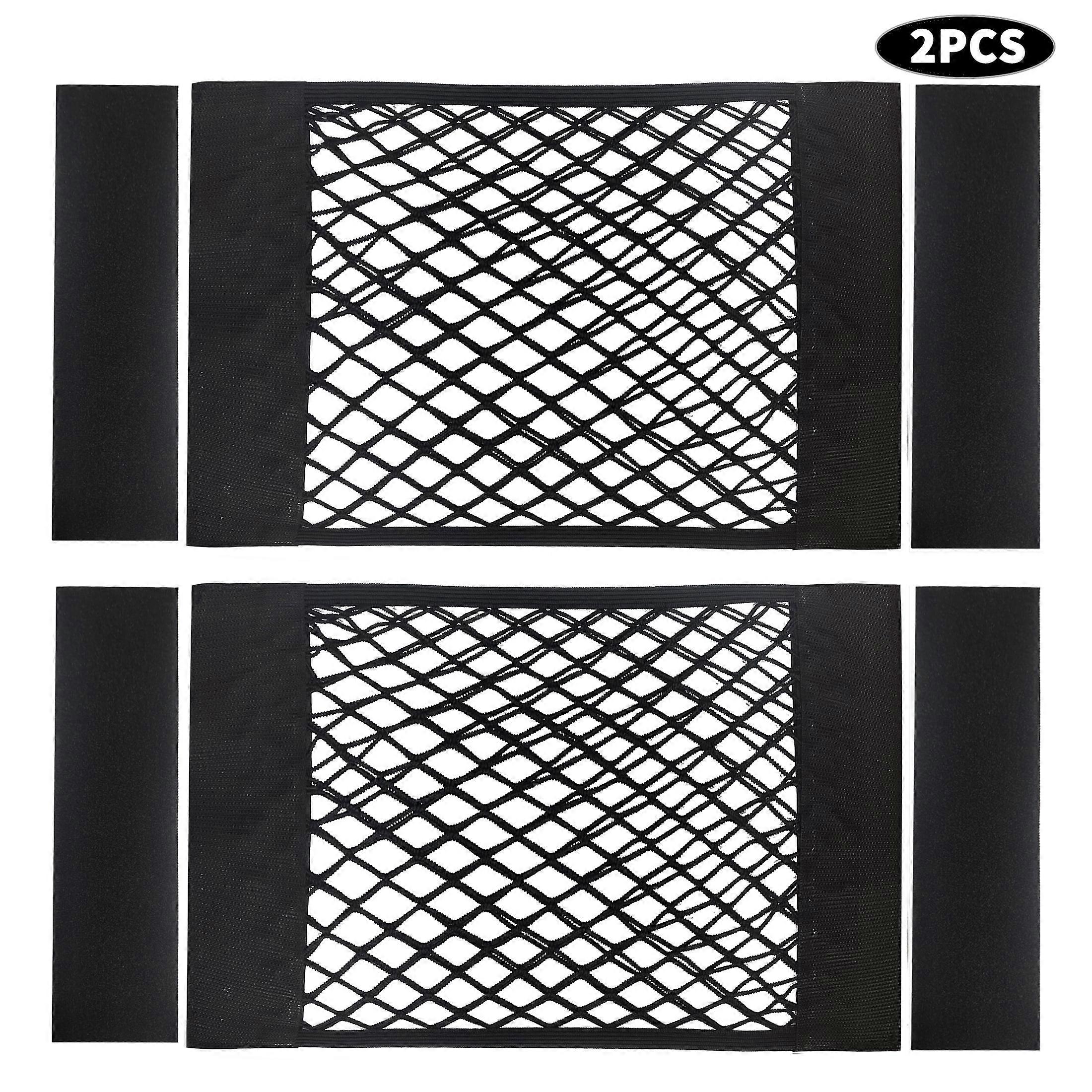 TITOUMI 2 Pcs Stretchable Cargo Net Pocket Storage, Mesh Elastic Pouch with Velcro for Truck Car SUV