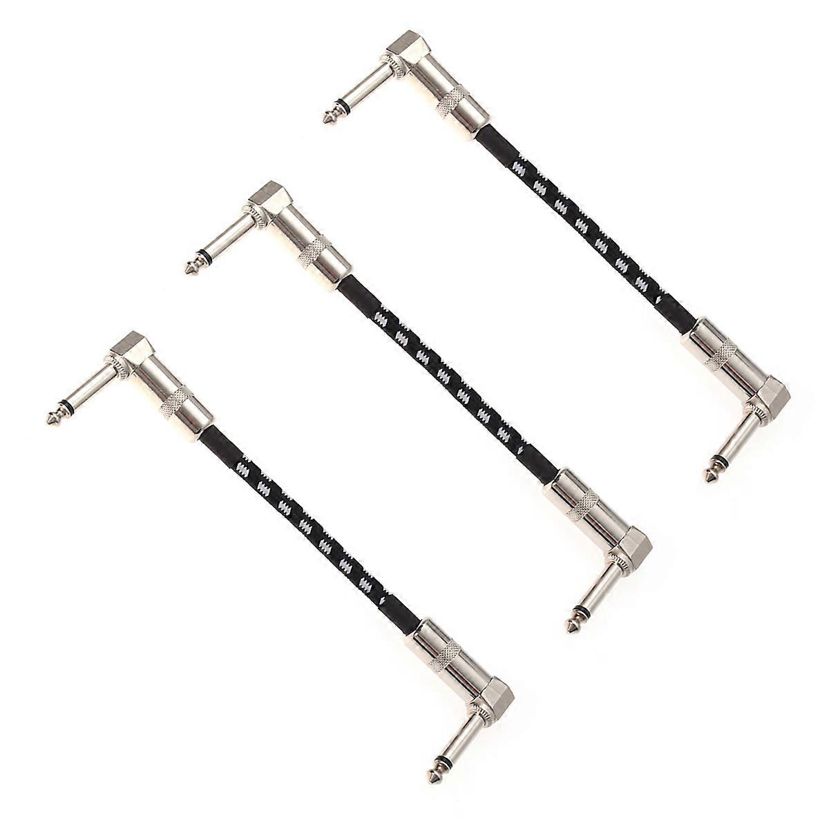 Keyboard Right To Right Instrument Cables 6Pcs For Studio Recording 15CM Black With Signal Transmission Capability