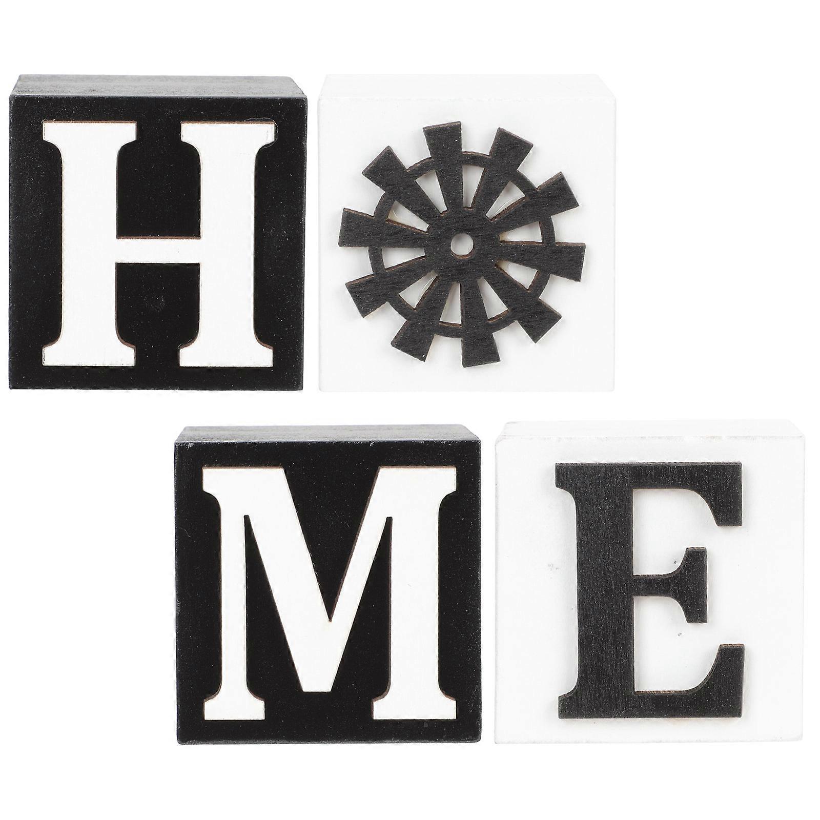 Decorative Block Decor Rustic Style Ornament for Home Ornament 16Pcs