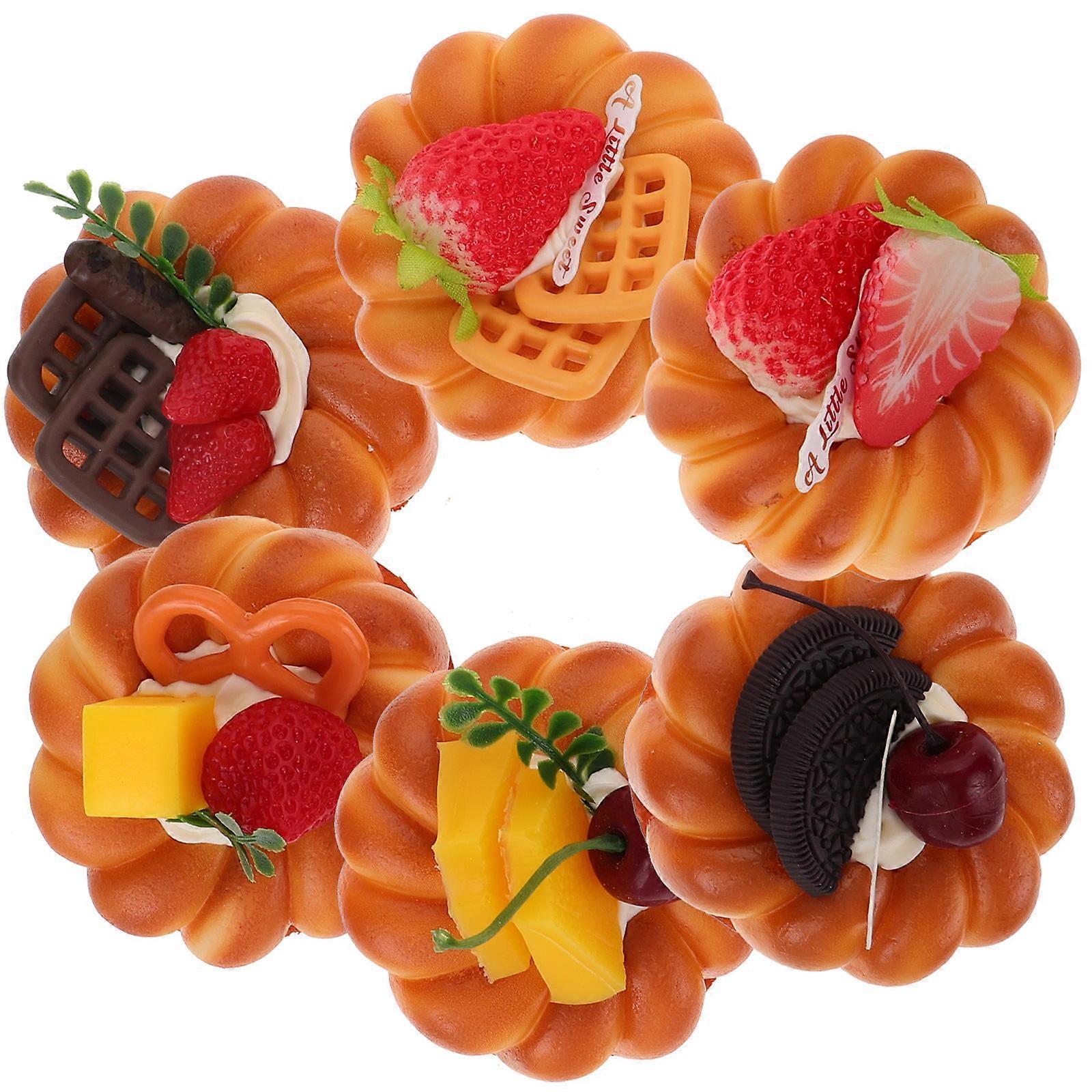 Orange Simulation Cake Model Fake Cake Prop for Display 5Sets Durable PU