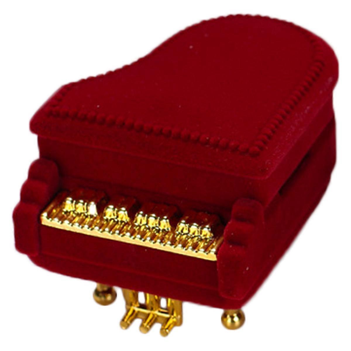 Ring Gift Box for Jewelry Display with Fine Workmanship 2Pcs Piano Design