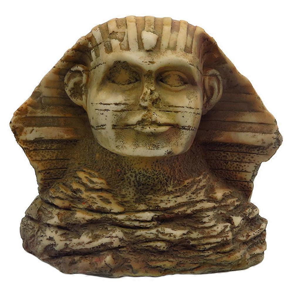 Fish Tank Ornament Sphinx Statue for Aquarium Landscaping 2Pcs Khaki Resin