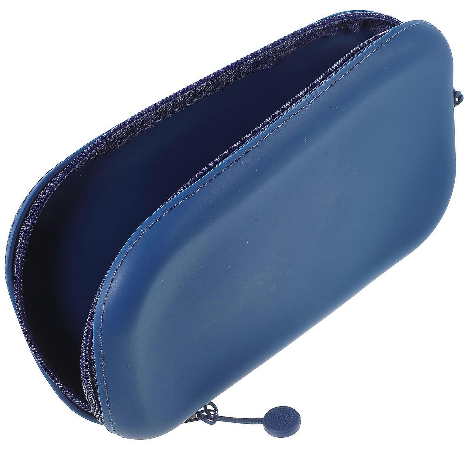 Blue Color Silicone Pencil Case for Storage 3Pcs Large Capacity Bags