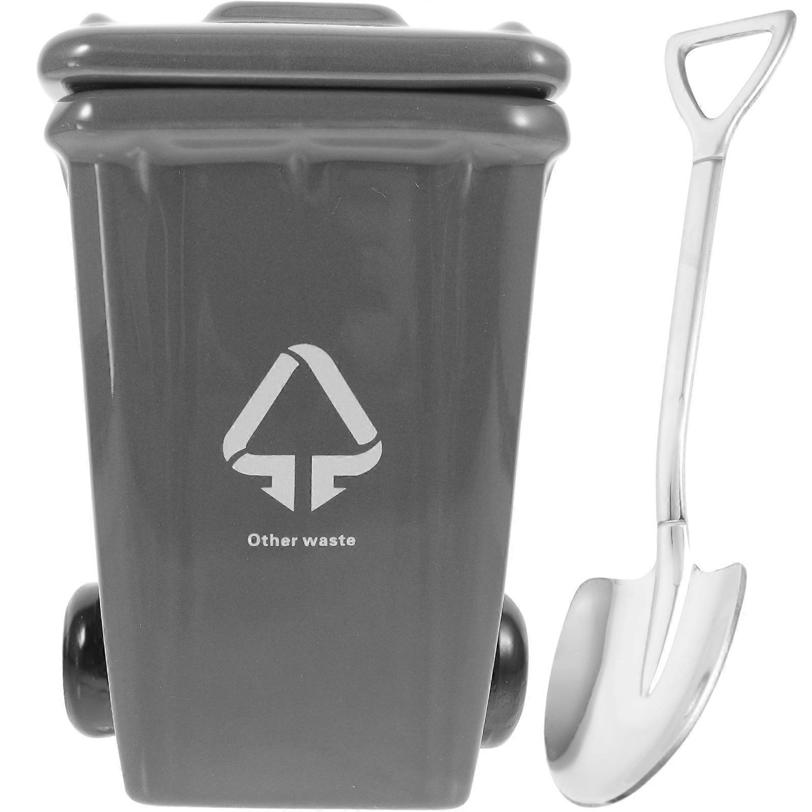 Trash Can Cup Ceramic Mug for Storage 1Set Convenient Coffee Mug with Lid