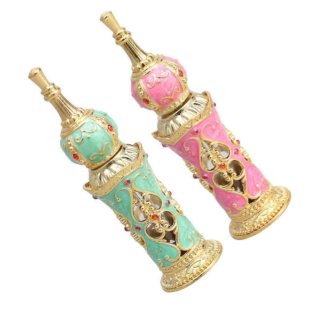 Empty Perfume Containers Small Perfume Bottle for Storage 4Pcs Metal Glass