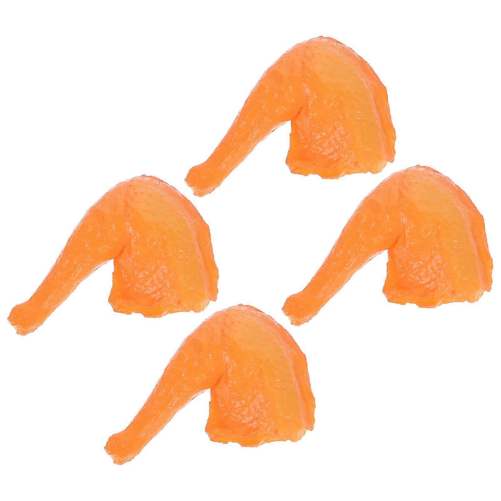 Realistic Chicken Leg Photo Prop Model Simulation Food Toy Photography Props 12Pcs Orange