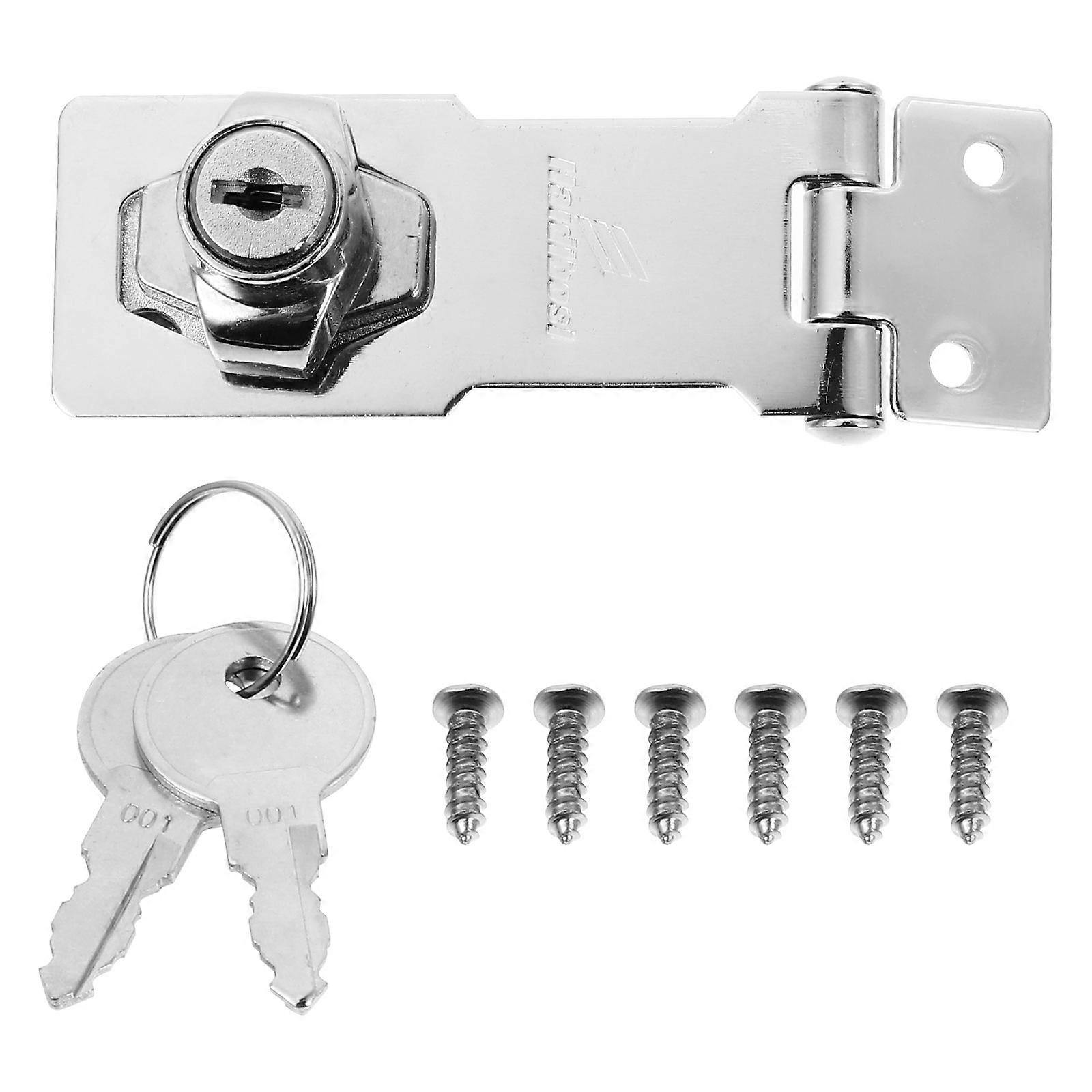 Cabinet Locks with Keys Door Lock Latch for Safety 2Sets Silver