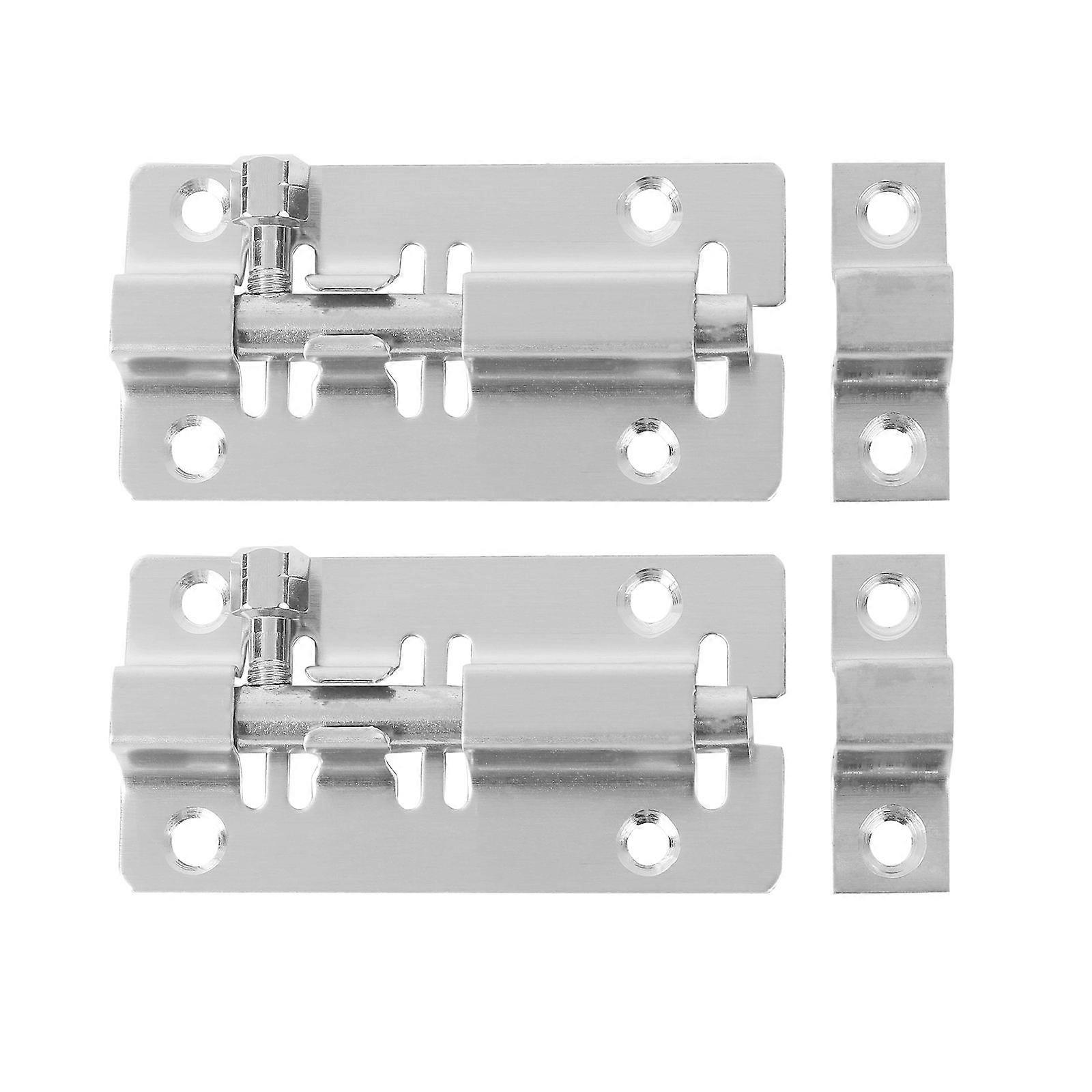 Anti-Theft Latch Lock for Door Use 6Pcs Silver Slide Lock Set