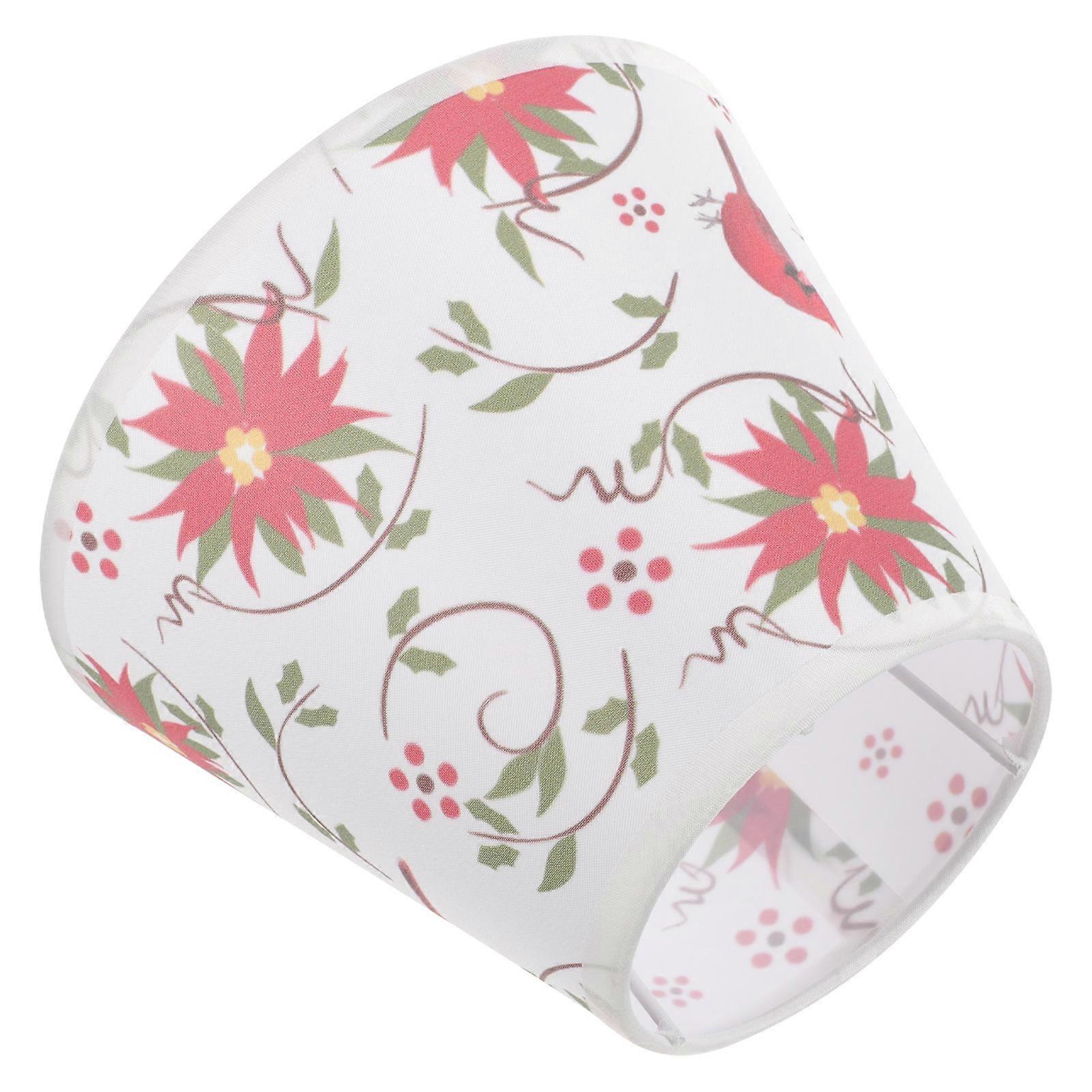 Red Round Fabric Lamp Shade Metal Light Cover for Desk Lamp Shade