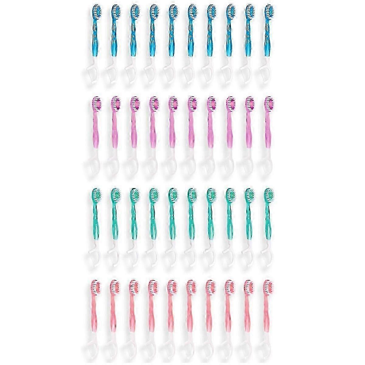 40 Pack Disposable Mini Travel Toothbrushes - 5 in 1 Function