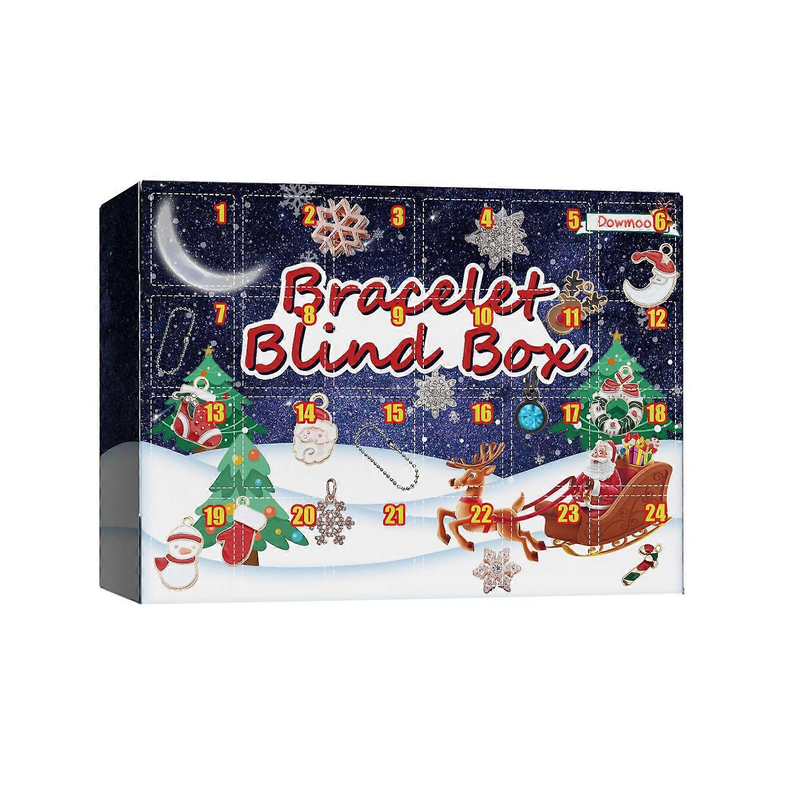 Minglan Blind Box For Advent Calendar Bracelet 24 Grids DIY Christmas Calendar Countdown Bell Accessories Surprise Blind Box